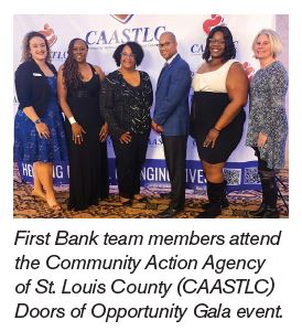 First Bank team members attend the Community Action Agency of St. Louis County (CAASTLC) Doors of Opportunity Gala event.